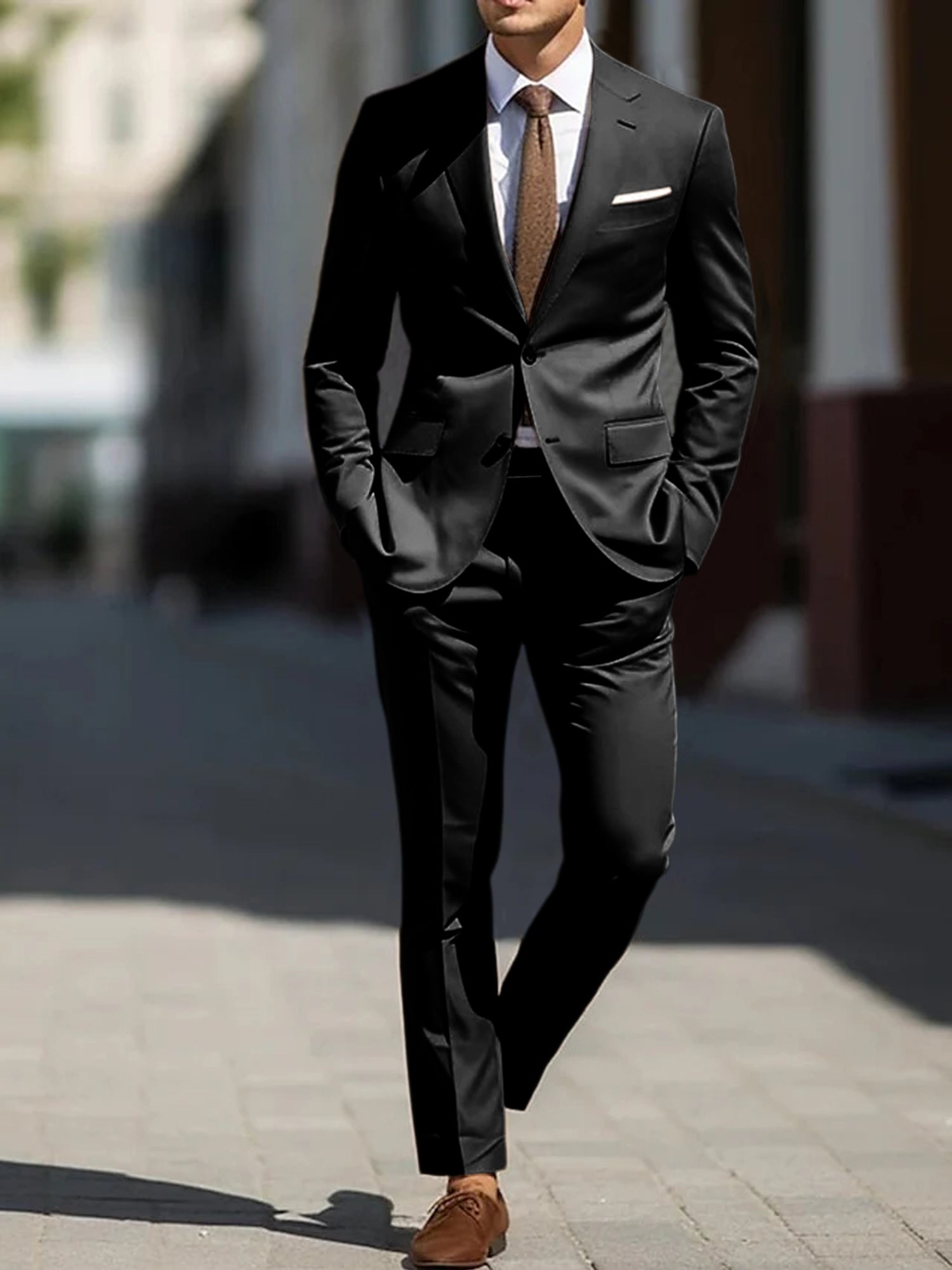 Two-Piece Tailored Fit Single Breasted Wedding Suit For Men
