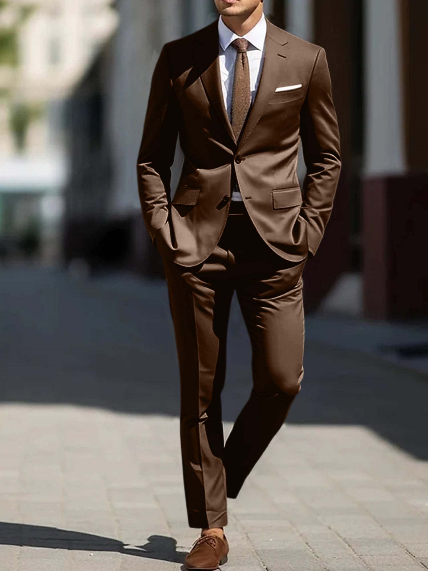 Two-Piece Tailored Fit Single Breasted Wedding Suit For Men