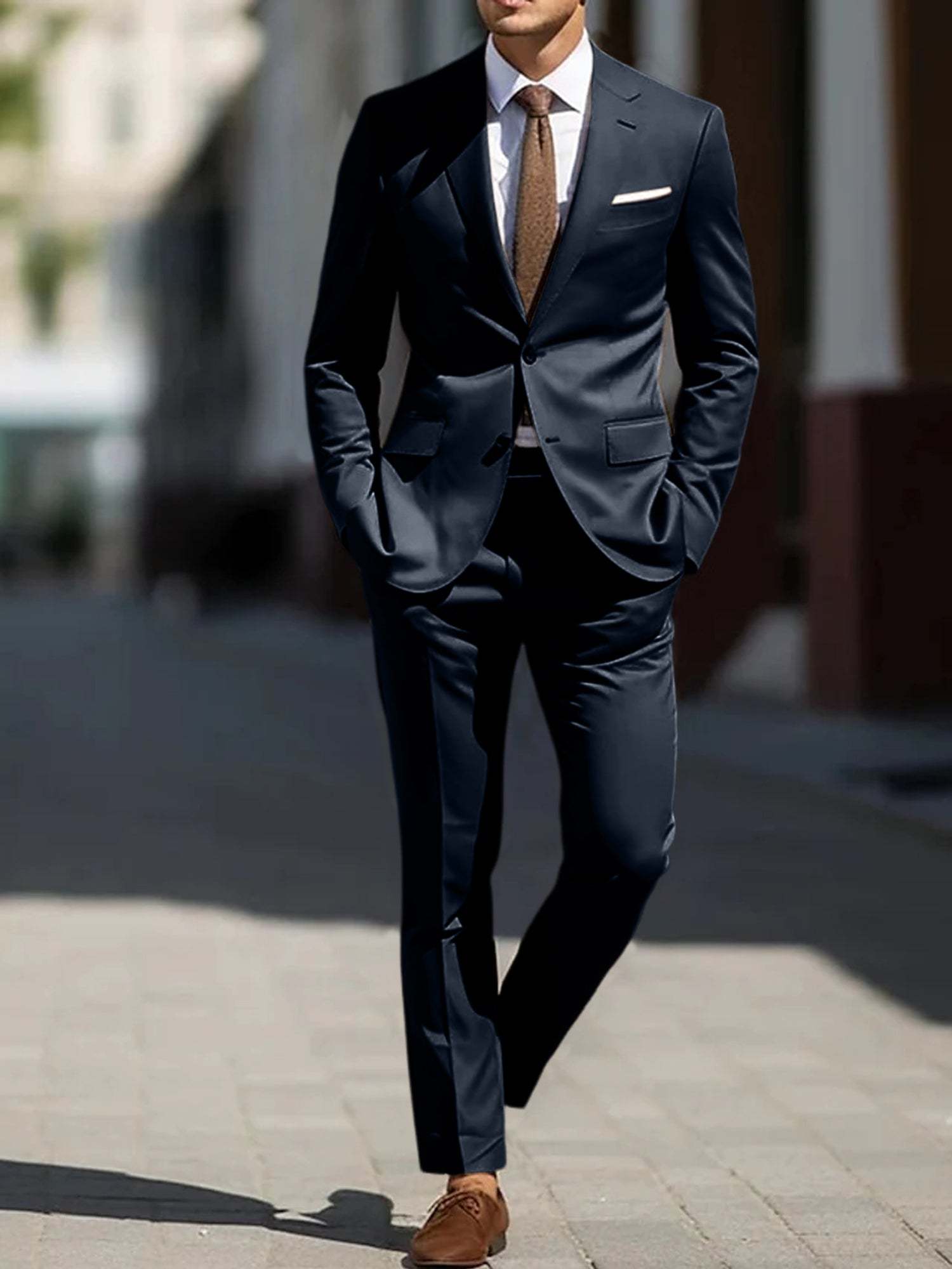 Two-Piece Tailored Fit Single Breasted Wedding Suit For Men