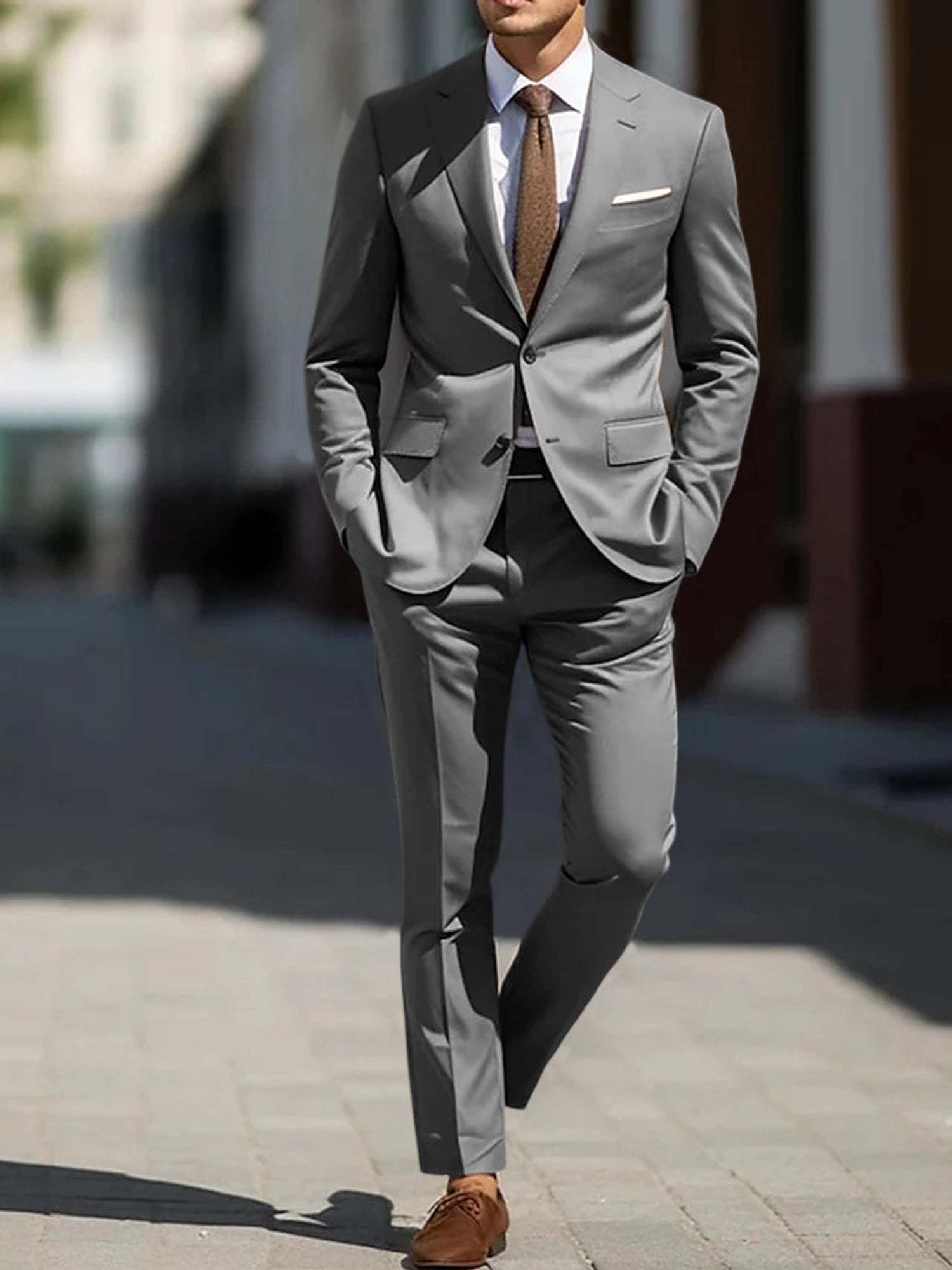 Two-Piece Tailored Fit Single Breasted Wedding Suit For Men