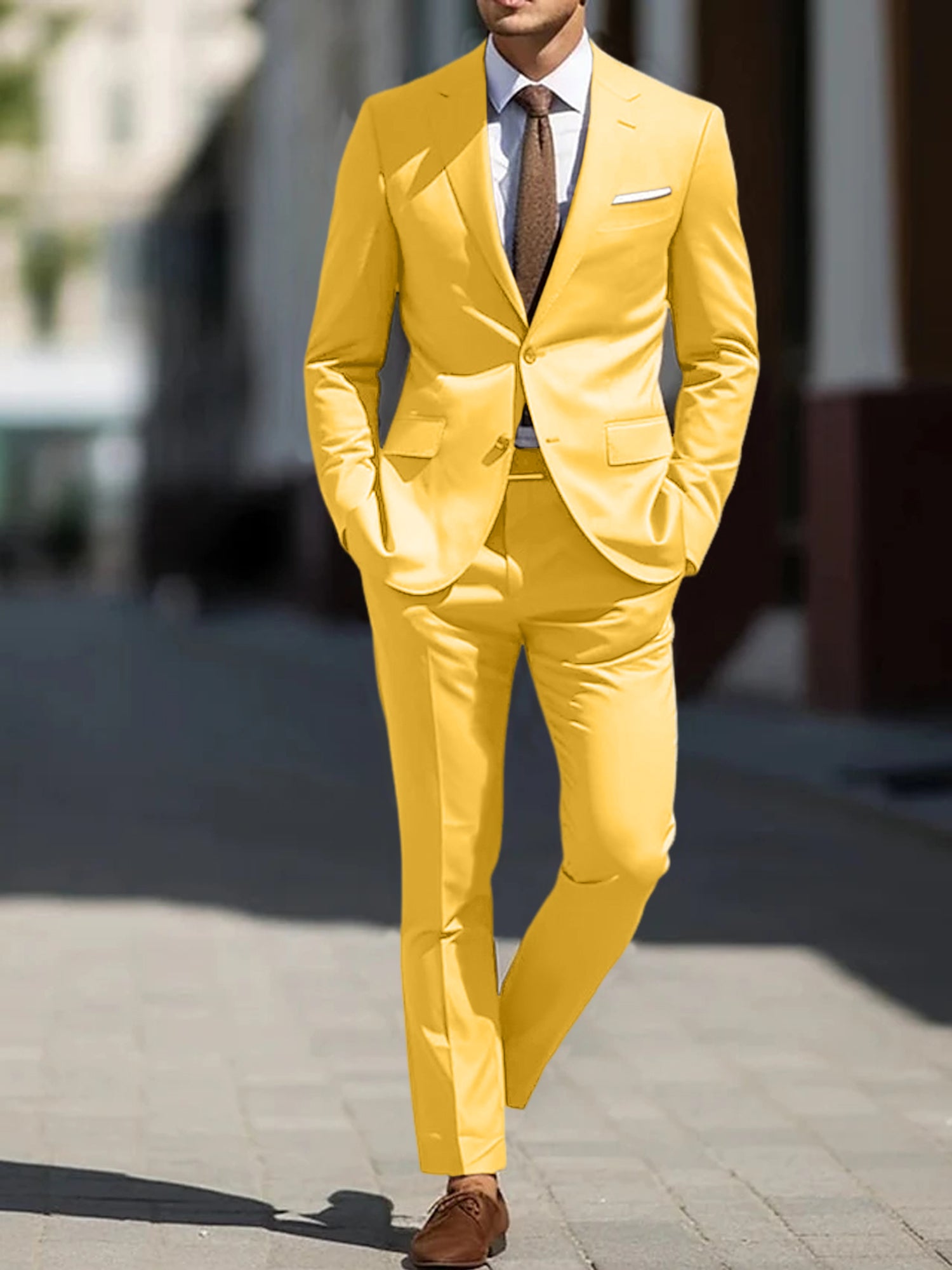 Two-Piece Tailored Fit Single Breasted Wedding Suit For Men