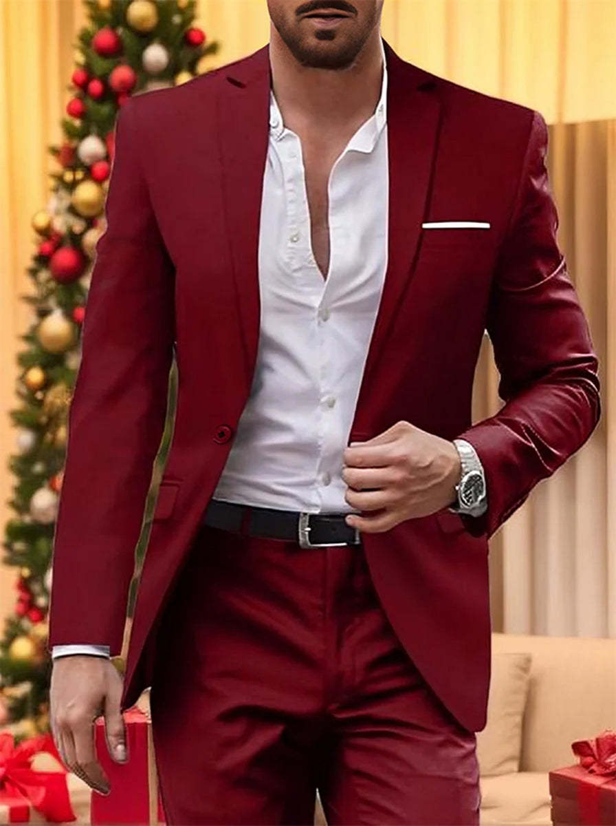 Single-Button Tailored Men's Wedding Suit In Two Pieces