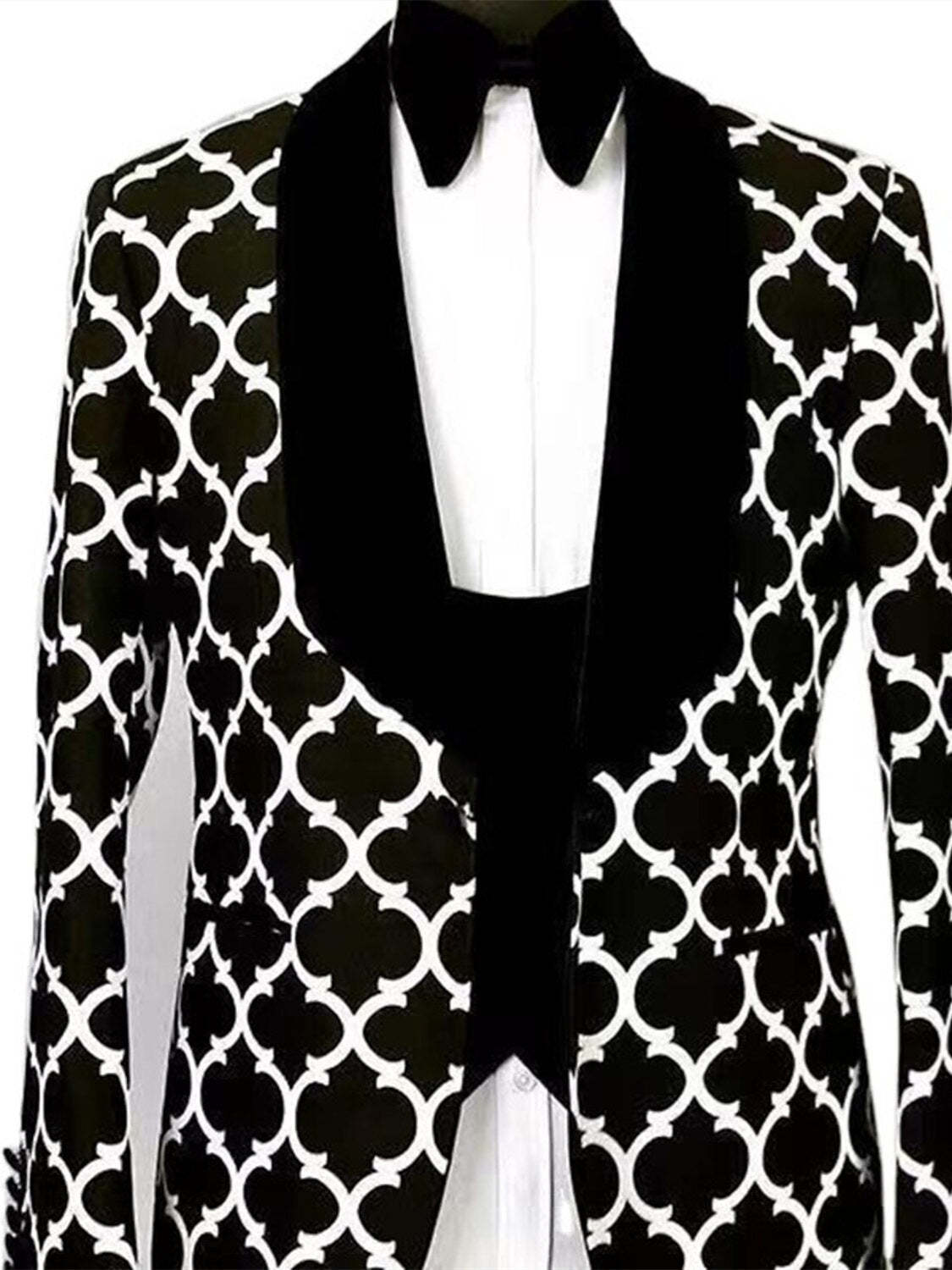 Fashionable Men's Single-Button Checkered Party Suit In Tailored Fit