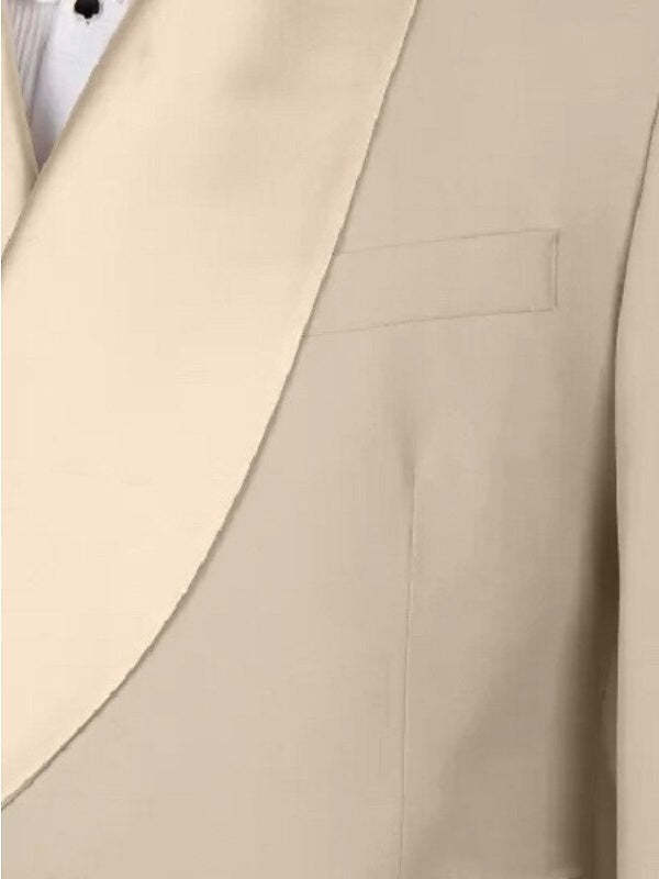 Tailored Fit Double Breasted Two-Button 2 Piece Suits For Men's Wedding And Prom In Solid Colors