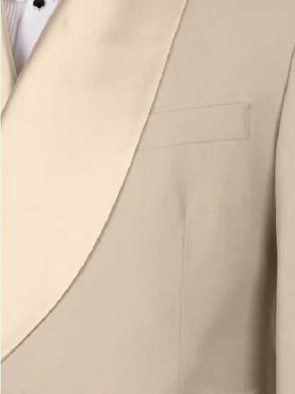 Tailored Fit Double Breasted Two-Button 2 Piece Suits For Men's Wedding And Prom In Solid Colors