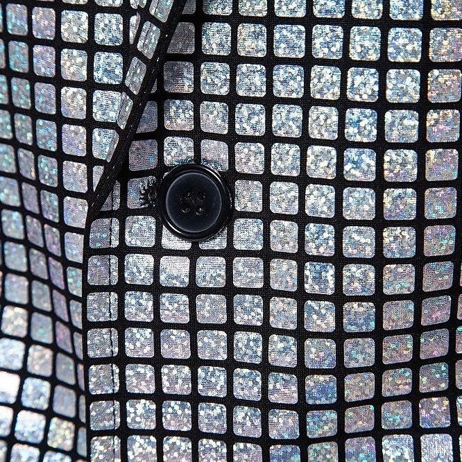 Standard Fit Punk Plaid Two-Button Prom Suit For Men’S Evening Wear