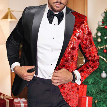 Single-Button Sequin Disco Blazer For Men In Regular Tailored Fit