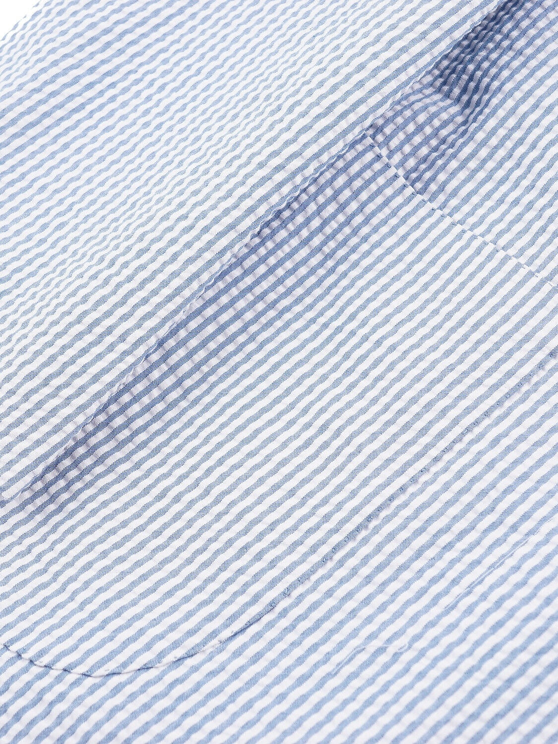 Standard Fit Single Breasted One-Button Blue Seersucker Pinstripe Men's Beach Wedding Suit 2 Piece