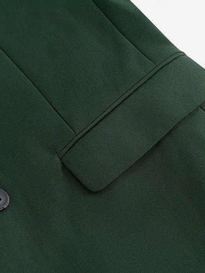 Daily Tailored Fit Double Breasted Six-Button Wedding Suit For Plus Size Men