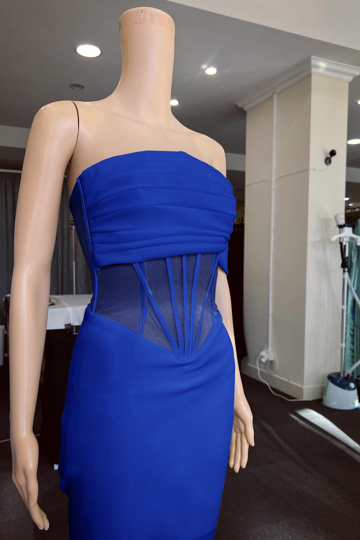 White Off the Shoulder Strapless Mermaid Prom Dress With Pleated