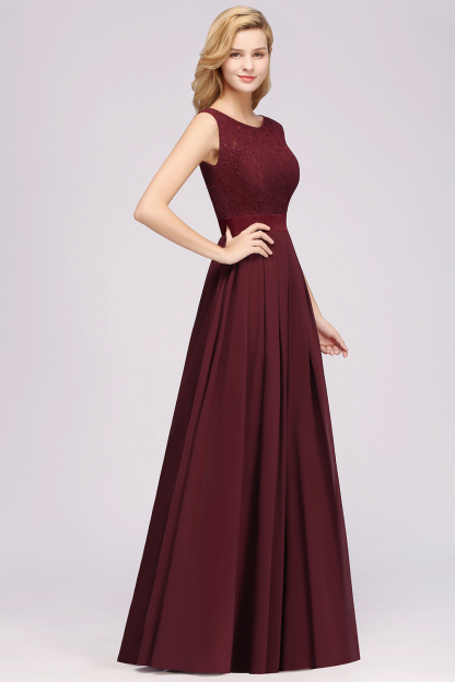 BMbridal Vintage Sleeveless Lace Bridesmaid Dresses Affordable Chiffon Wedding Party Dress Online-BMbridal