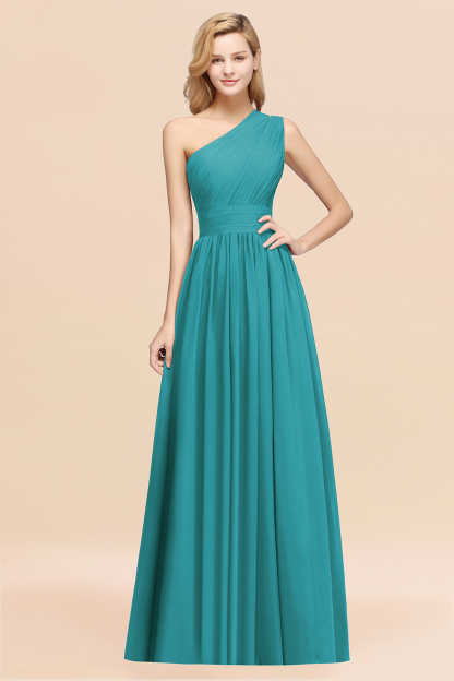 BMbridal Stylish One-shoulder Sleeveless Long Junior Bridesmaid Dresses Affordable-BMbridal