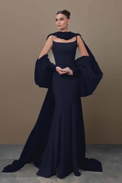 Spaghetti Strap Sleeveless Long Mermaid Prom Dress With Sequins