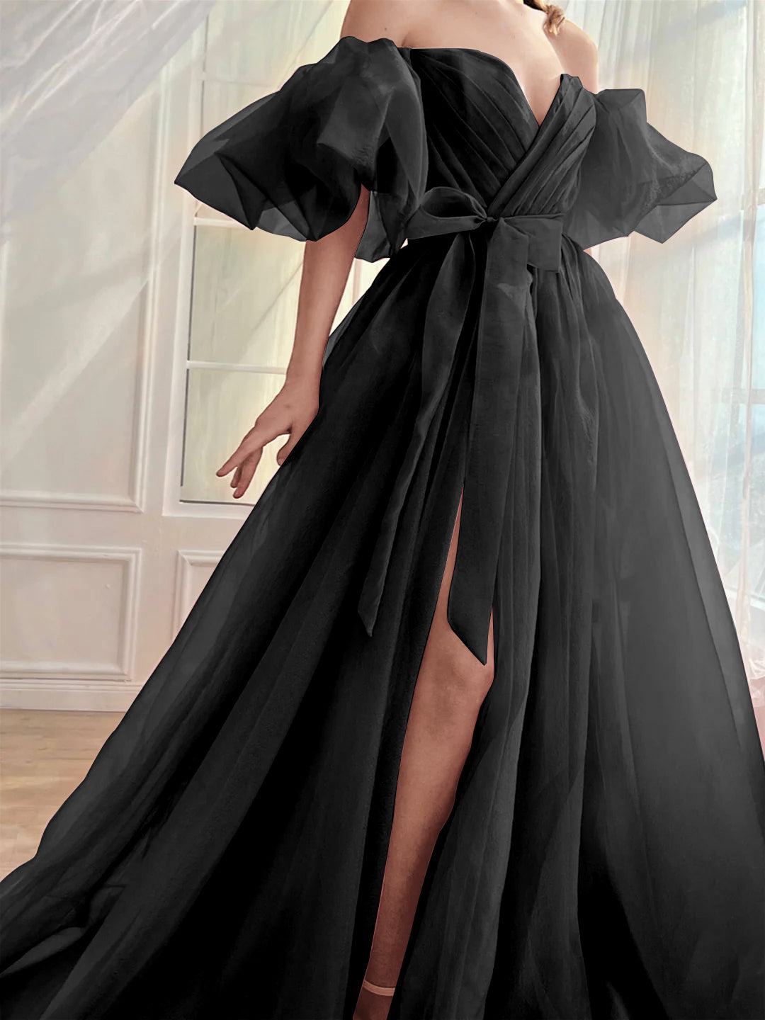 Sweetheart Off-the-Shoulder A-Line Princess Formal Floor-Length Dress