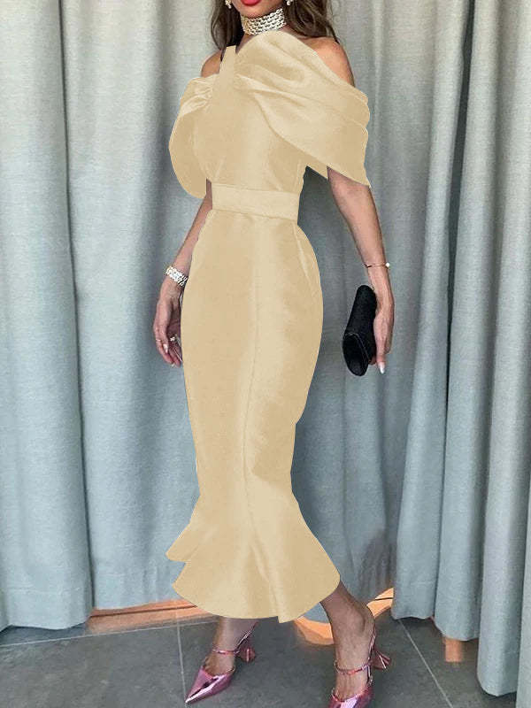 Off-the-Shoulder Ankle-Length Evening Dresses in Mermaid/Trumpet Style