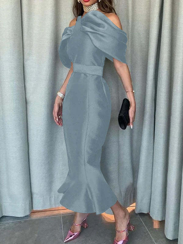 Off-the-Shoulder Ankle-Length Evening Dresses in Mermaid/Trumpet Style