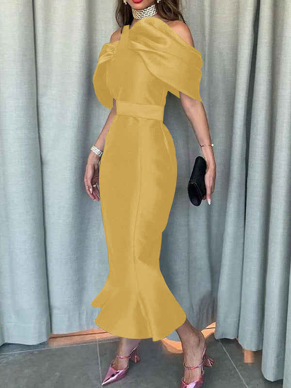 Off-the-Shoulder Ankle-Length Evening Dresses in Mermaid/Trumpet Style