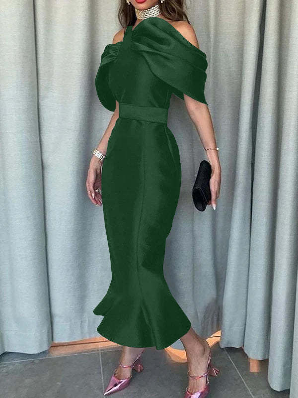 Off-the-Shoulder Ankle-Length Evening Dresses in Mermaid/Trumpet Style