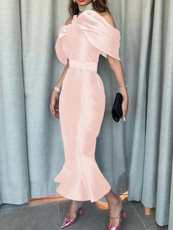 Off-the-Shoulder Ankle-Length Evening Dresses in Mermaid/Trumpet Style