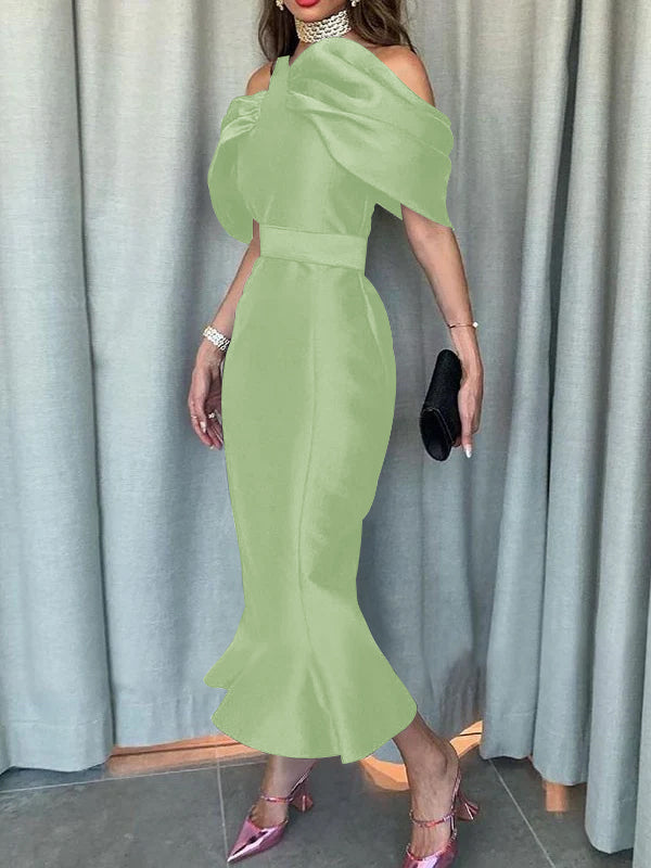 Off-the-Shoulder Ankle-Length Evening Dresses in Mermaid/Trumpet Style