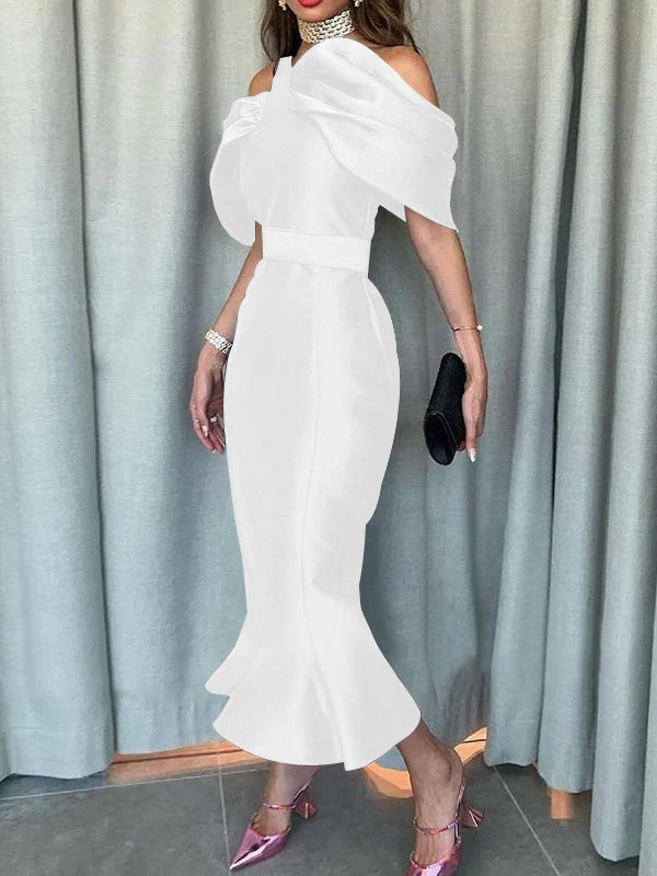 Off-the-Shoulder Ankle-Length Evening Dresses in Mermaid/Trumpet Style