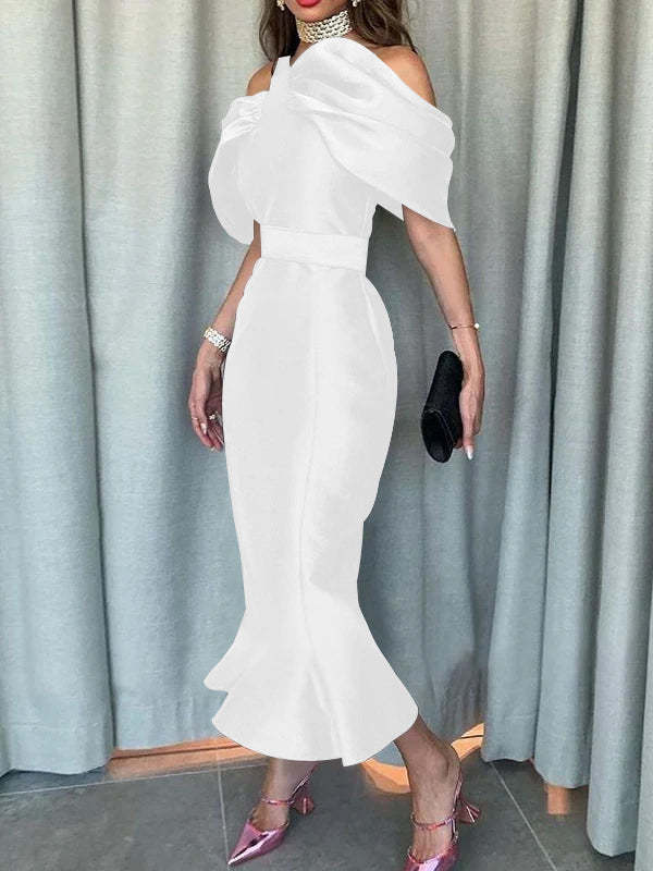 Off-the-Shoulder Ankle-Length Evening Dresses in Mermaid/Trumpet Style