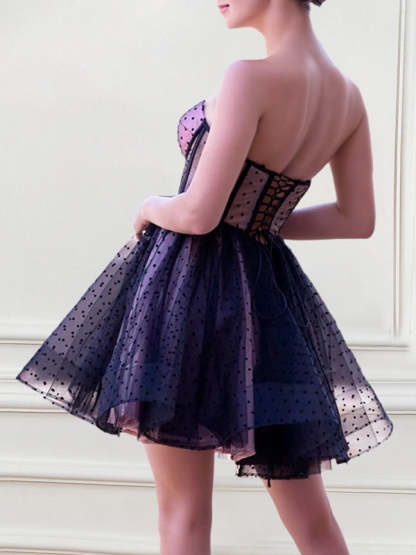 Sweetheart A-Line Princess Mini Sleeveless Cocktail Party Homecoming Dance Dress