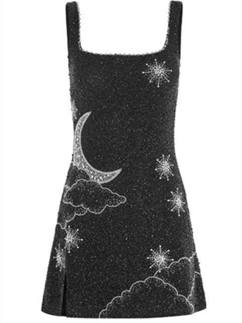 Square Neck Sleeveless Mini A-Line Midnight Homecoming Dress