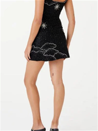 Square Neck Sleeveless Mini A-Line Midnight Homecoming Dress