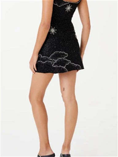 Square Neck Sleeveless Mini A-Line Midnight Homecoming Dress