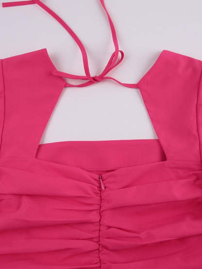 Square Neck Princess A-Line Mini Dress with Long Sleeves for Party or Homecoming