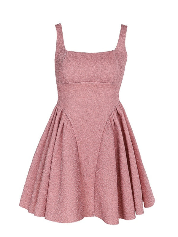 Square Neck Sleeveless Mini A-Line Party Dress with Bowknot for Homecoming or Cocktail