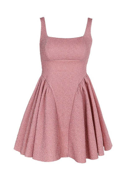 Square Neck Sleeveless Mini A-Line Party Dress with Bowknot for Homecoming or Cocktail