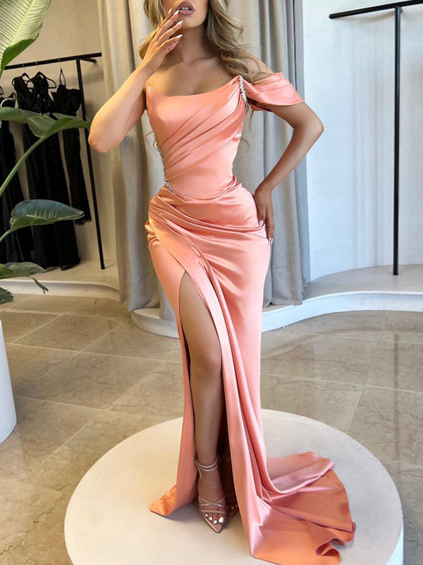 Sleeveless Satin Sheath Gown for Mother of the Bride or Prom