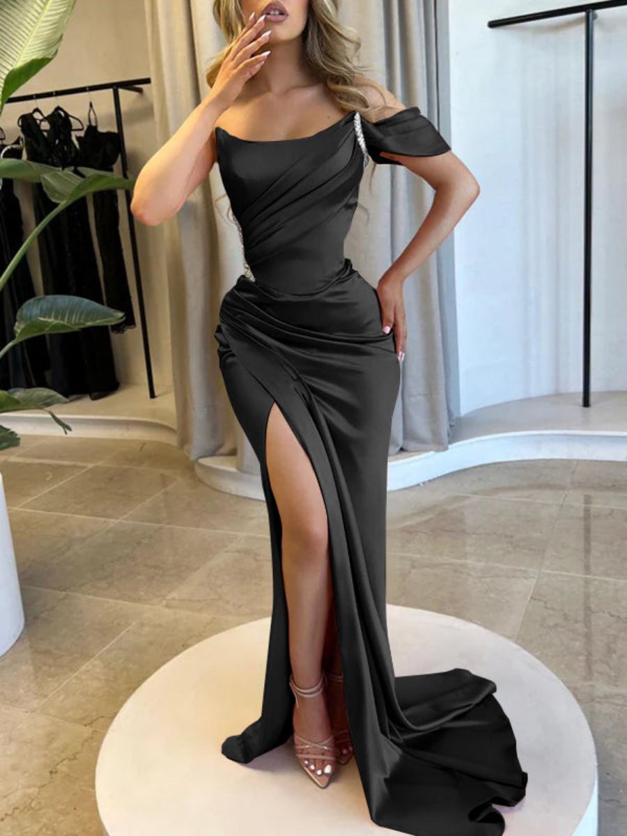 Sleeveless Satin Sheath Gown for Mother of the Bride or Prom