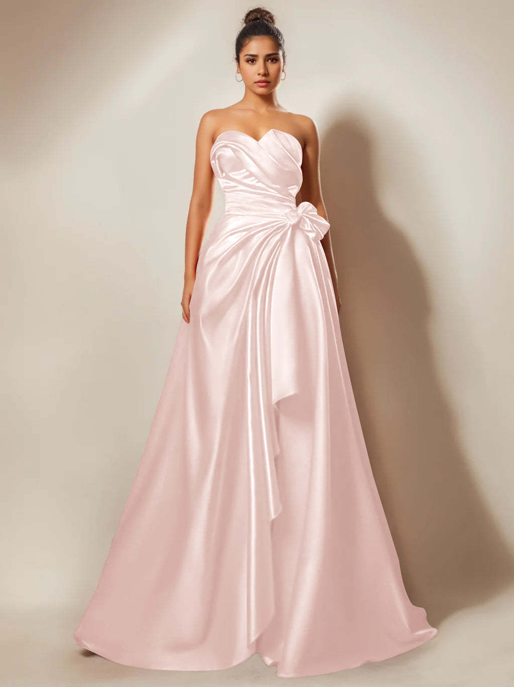Sweetheart Strapless A-Line Princess Prom Gown with Ruched Detail and Side Split