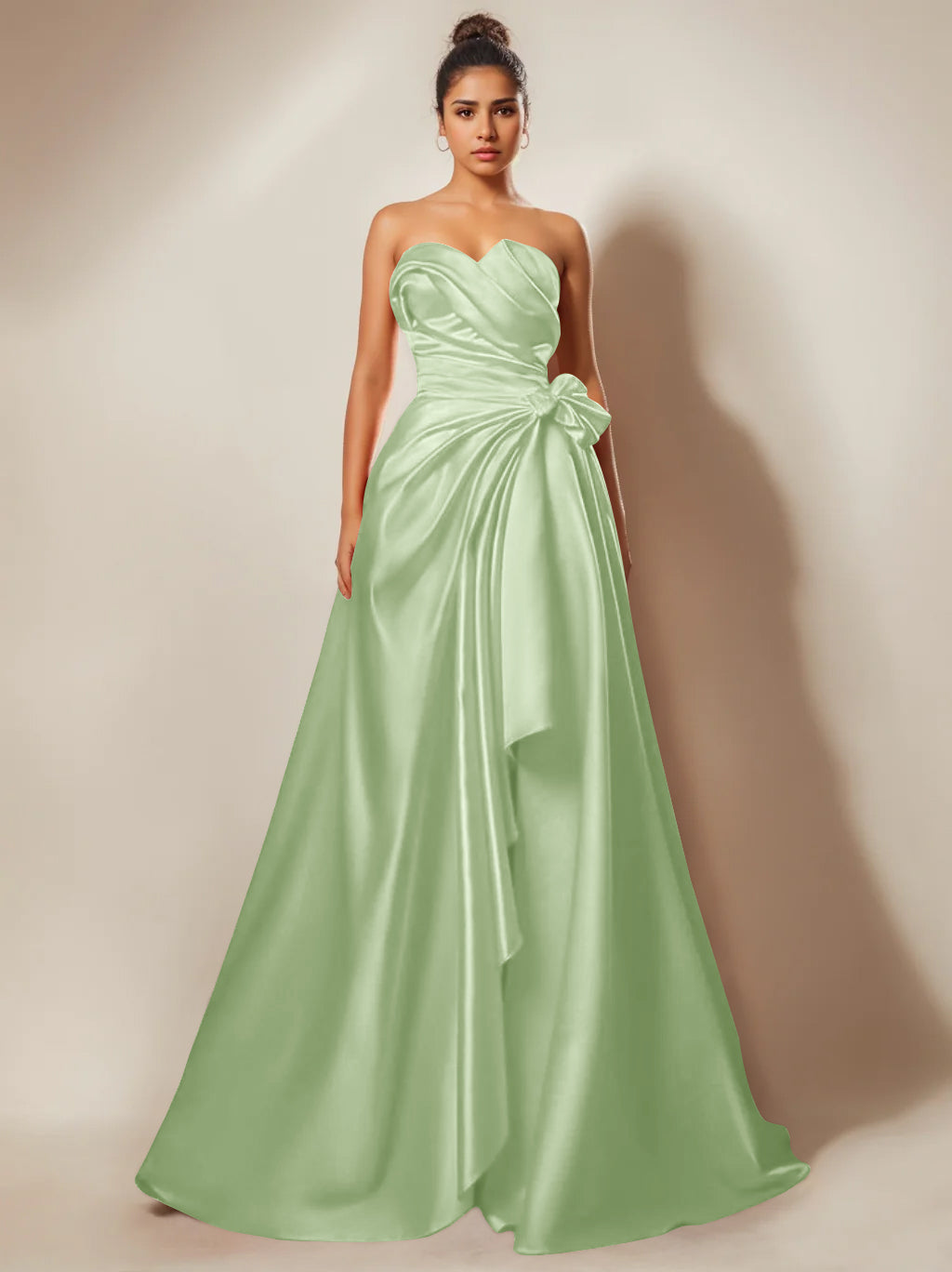 Sweetheart Strapless A-Line Princess Prom Gown with Ruched Detail and Side Split