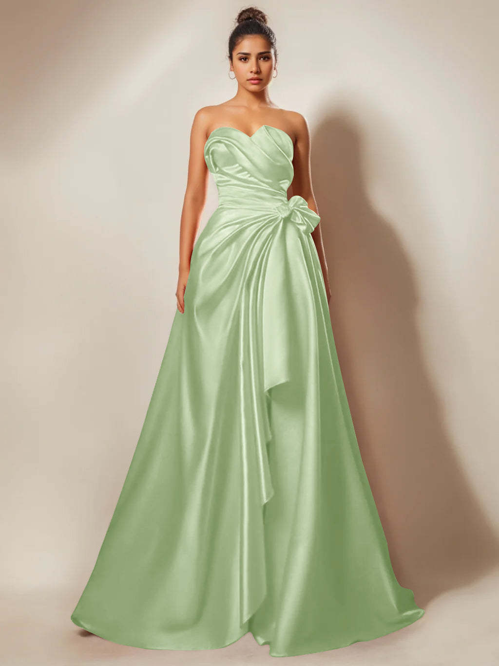 Sweetheart Strapless A-Line Princess Prom Gown with Ruched Detail and Side Split