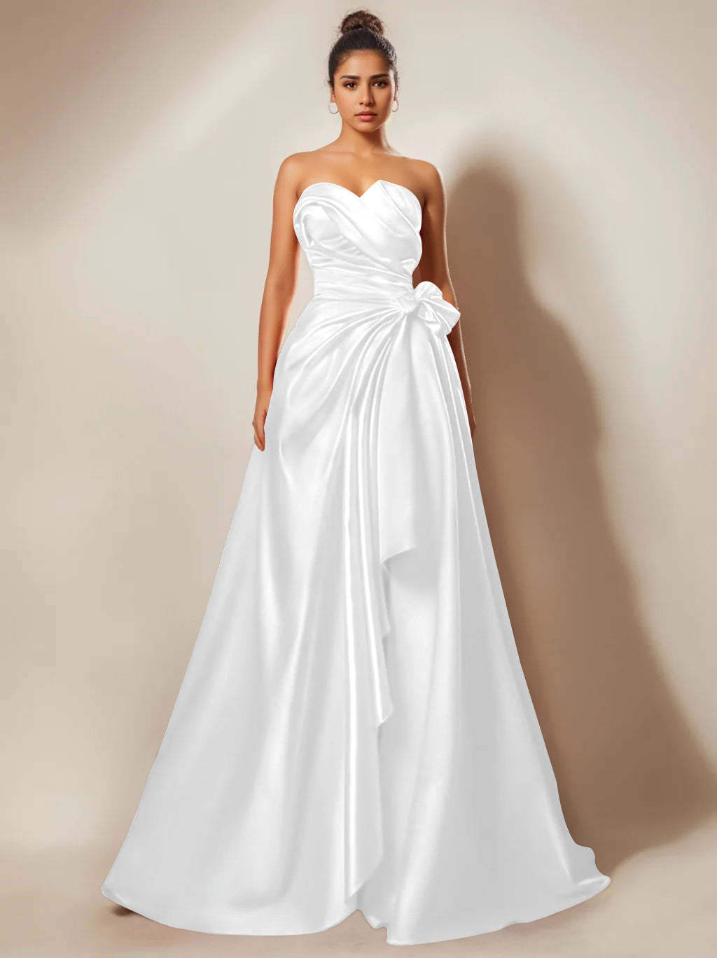 Sweetheart Strapless A-Line Princess Prom Gown with Ruched Detail and Side Split