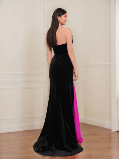 V-Neck Sleeveless Floor-Length Sheath/Column Prom Dress With Bowknot