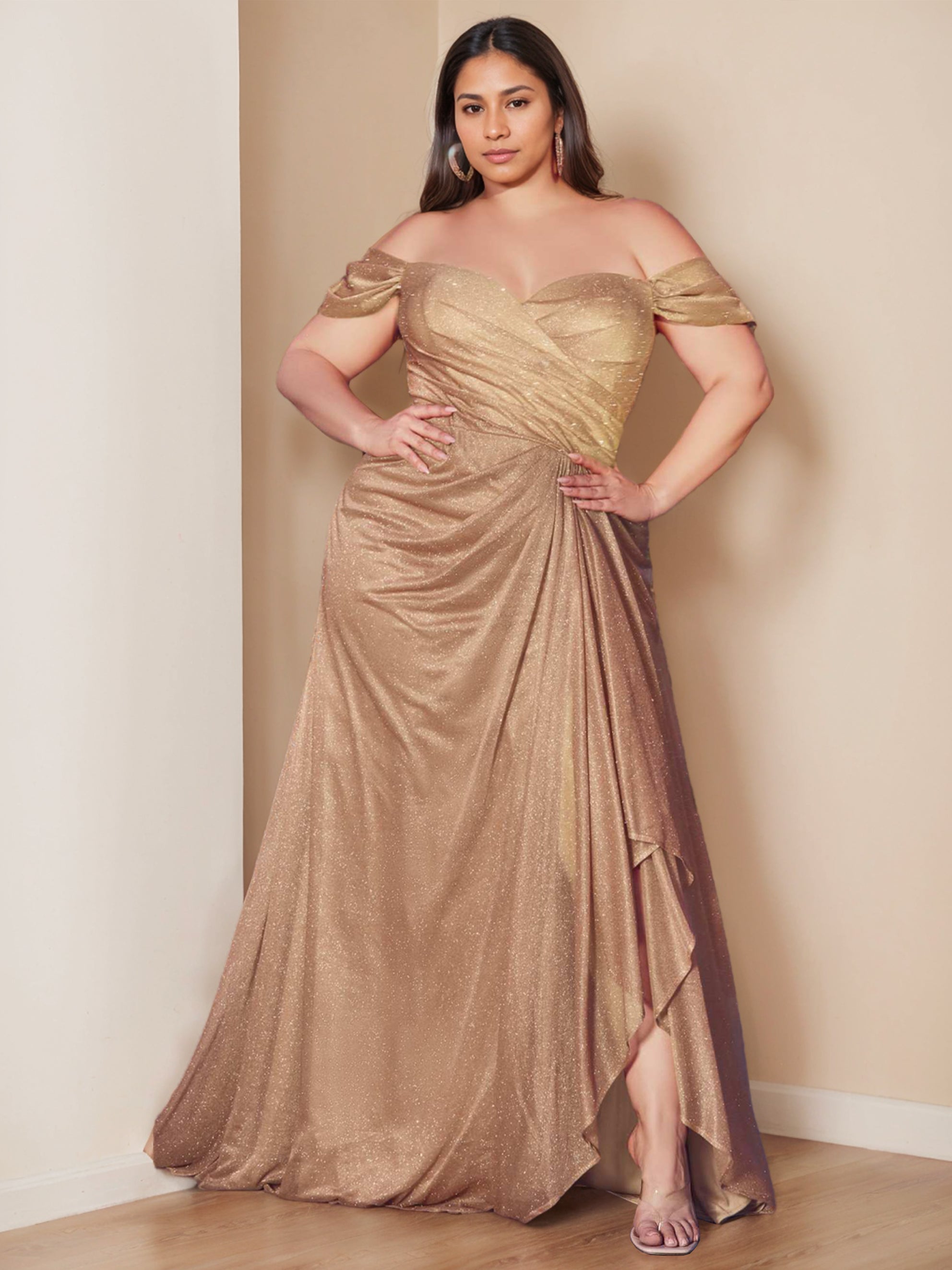 Sweetheart Off-The-Shoulder Sleeveless Mermaid/Trumpet Prom Dress with Sequins & Ruffles