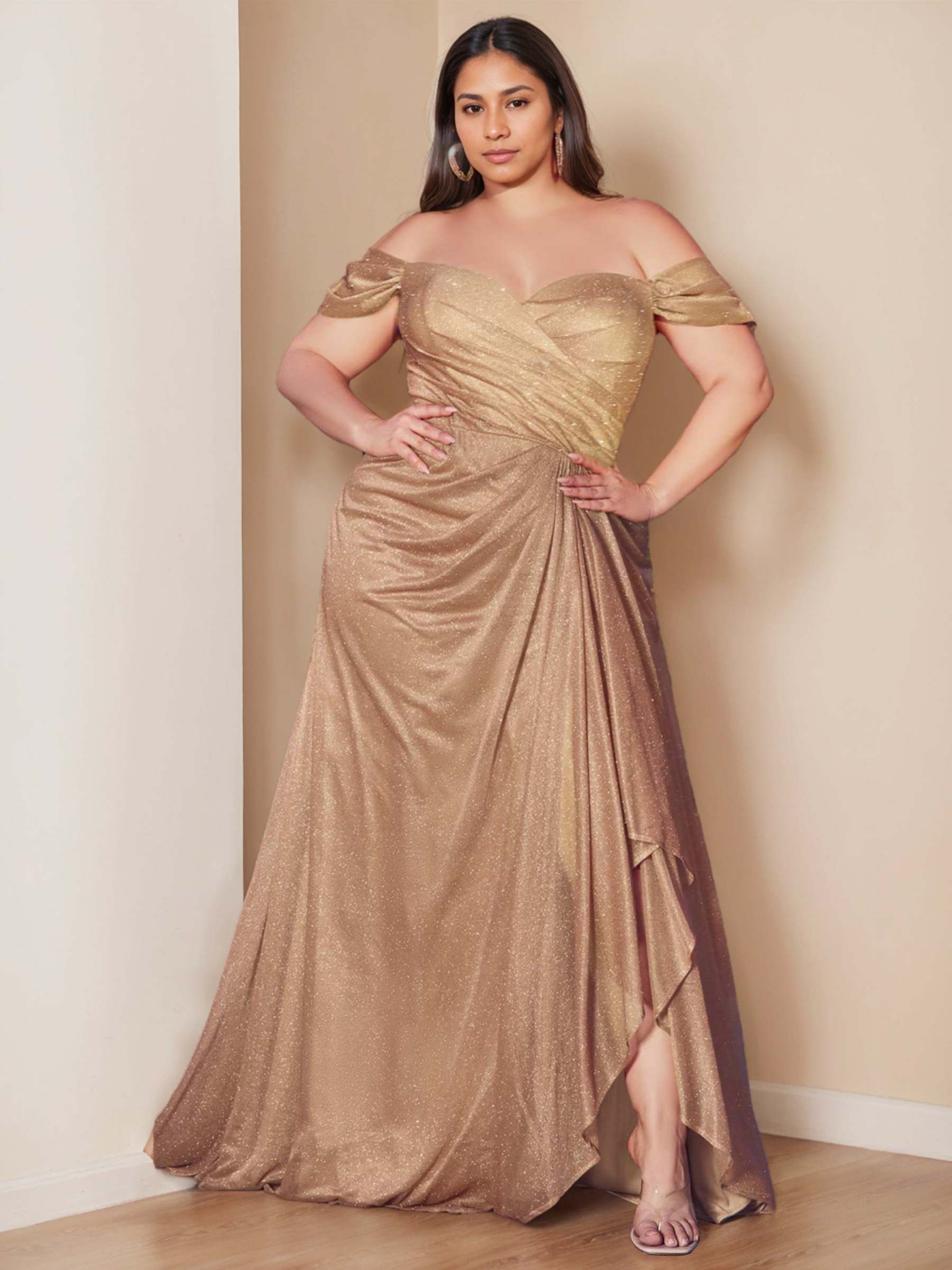 Sweetheart Off-The-Shoulder Sleeveless Mermaid/Trumpet Prom Dress with Sequins & Ruffles