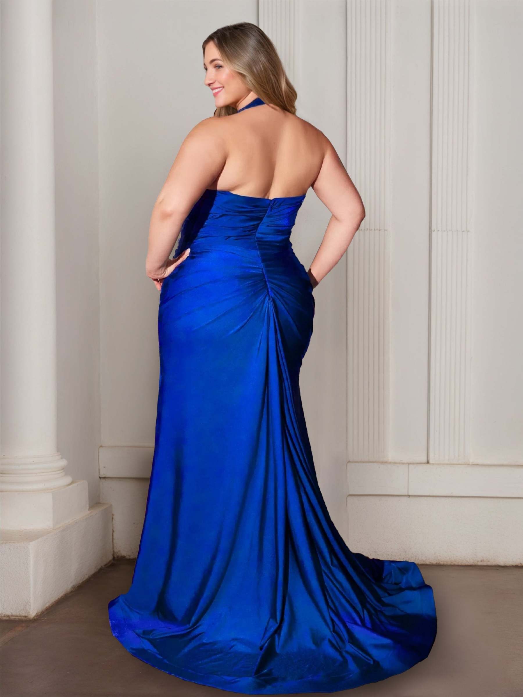 Plus Size Prom Dress with Sweetheart Neckline Side Split and Ruffles in Trumpet/Mermaid Silhouette