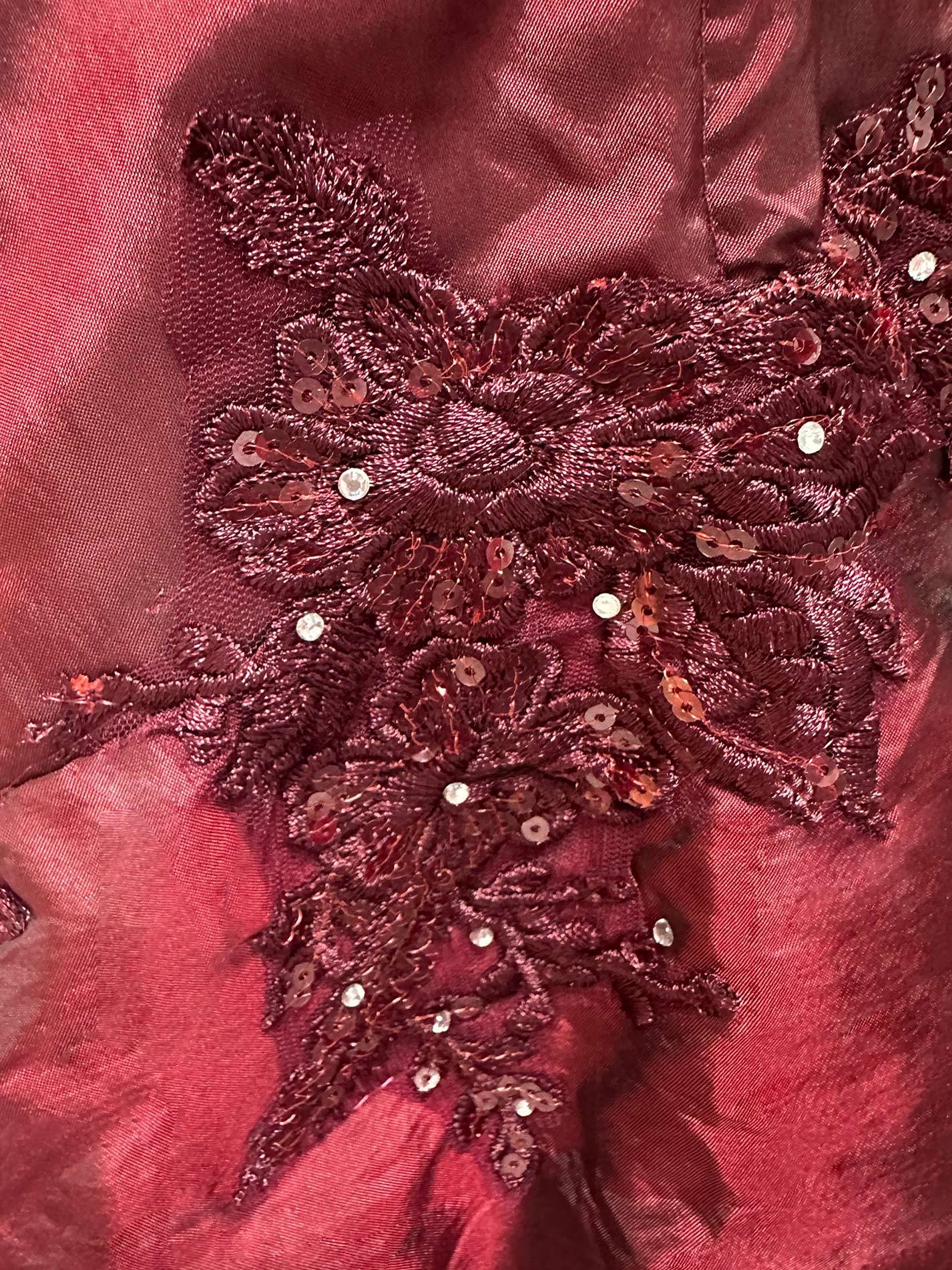 Strapless Sleeveless Floor-Length Taffeta Prom Dress with Ruffles Embroidery & Beadings in Trumpet/Mermaid Style-BMbridal.UK