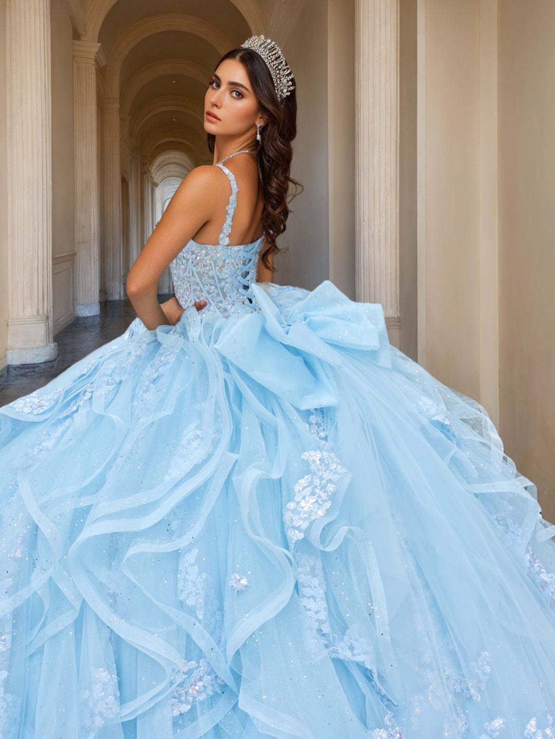 Strapless Sleeveless Floor-length Ball Gown with Lace Appliques for Prom