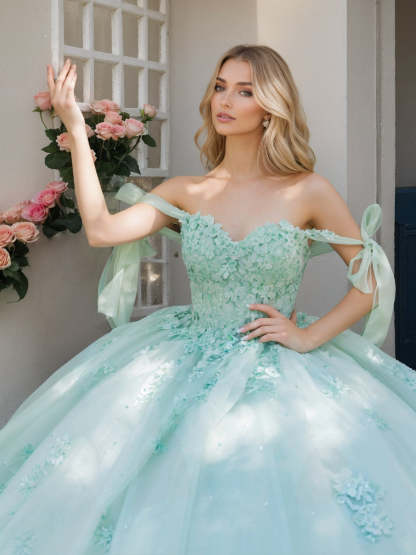Off-the-Shoulder Sleeveless Ball Gown with Sequins in a Floor-Length Design