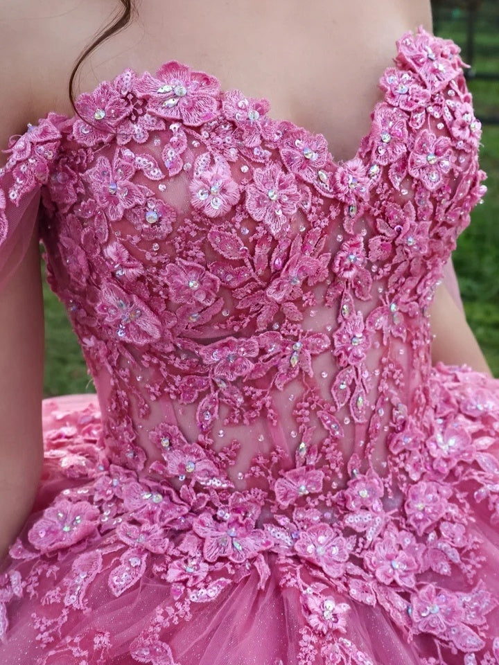 Off-the-Shoulder Sleeveless Ball Gown with Sequins in a Floor-Length Design