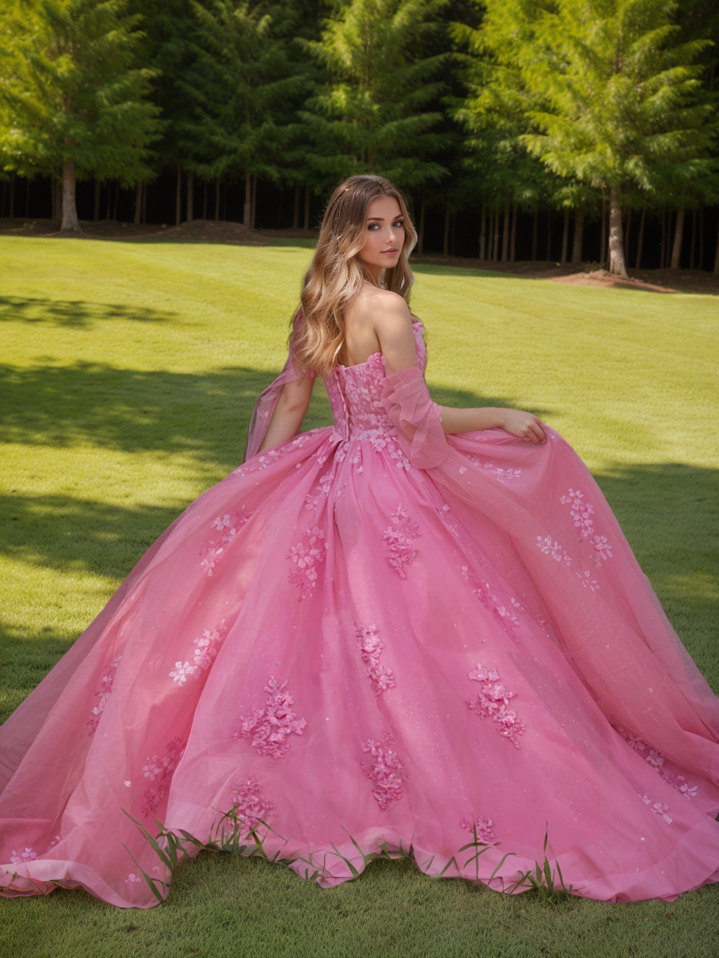 Off-the-Shoulder Sleeveless Ball Gown with Sequins in a Floor-Length Design