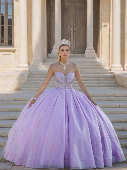 Sweetheart Strapless Sleeveless Long Sequined Ball Gown for Prom