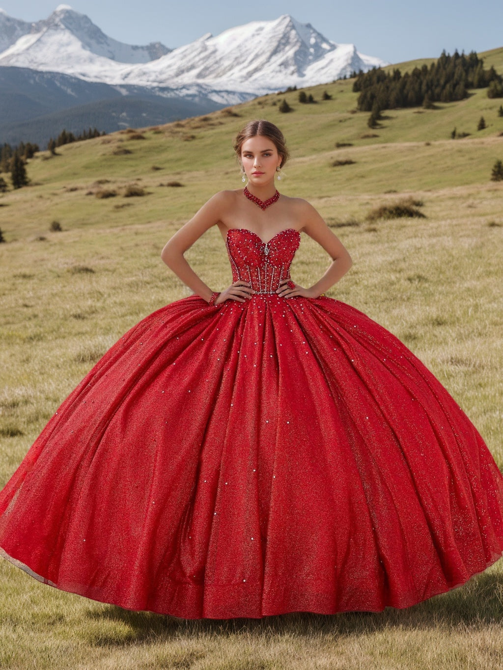 Sweetheart Strapless Sleeveless Long Sequined Ball Gown for Prom